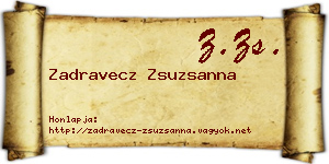 Zadravecz Zsuzsanna névjegykártya